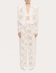 Embellished lace pants white