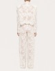 Embellished lace pants white