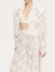 Embellished lace pants white