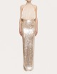 Bow-detail sequin maxi dress Cream