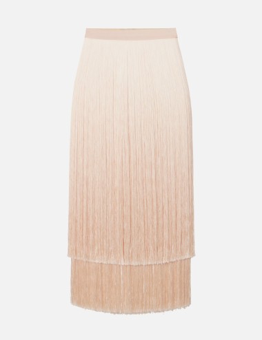 Skirt with fringes nude