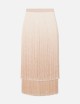 Skirt with fringes nude