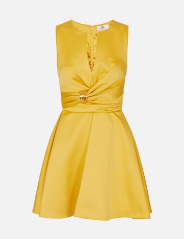 Duchess satin dress with jewel detail sun