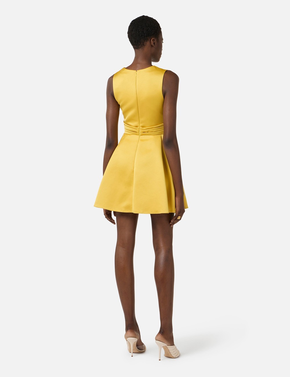 Duchess satin dress with jewel detail sun