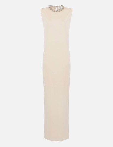 Red Carpet dress in crêpe jersey Butter/Crystal