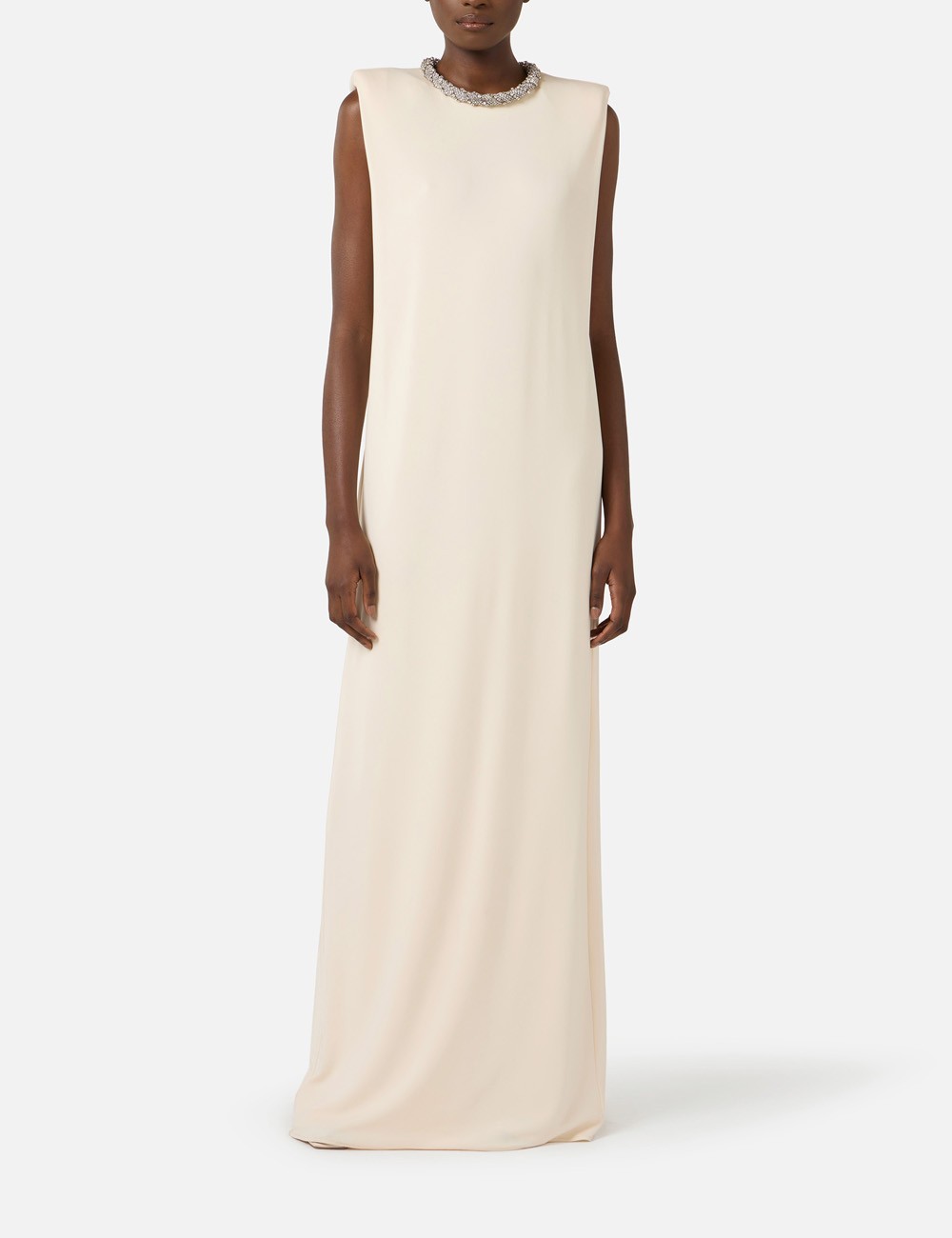 Red Carpet dress in crêpe jersey Butter/Crystal