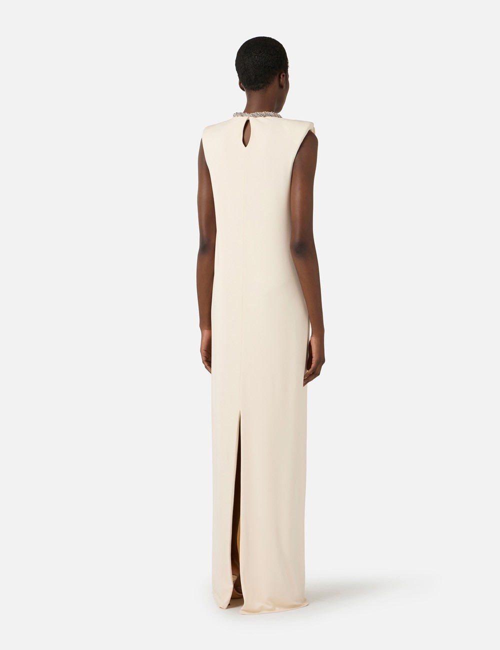 Red Carpet dress in crêpe jersey Butter/Crystal