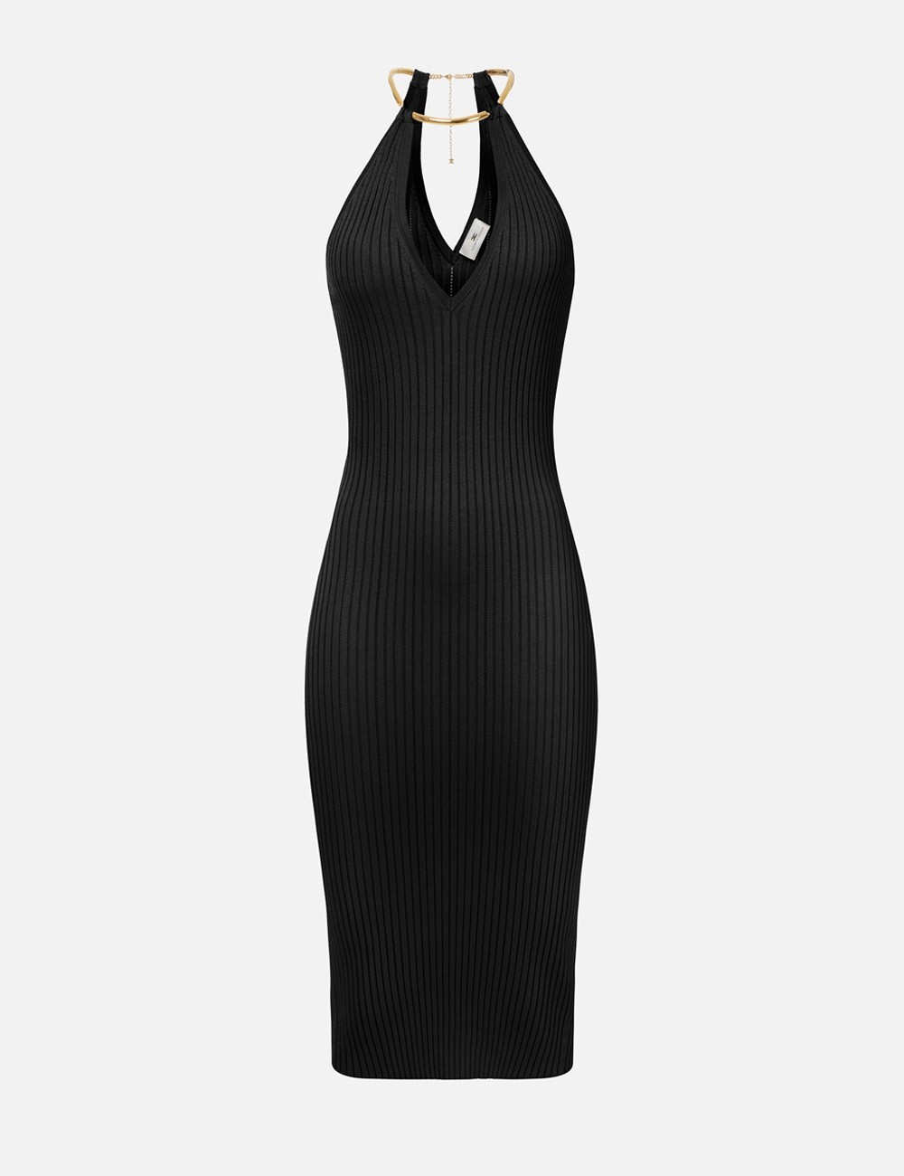 Dress in openwork knit fabric with jewel detail lilac