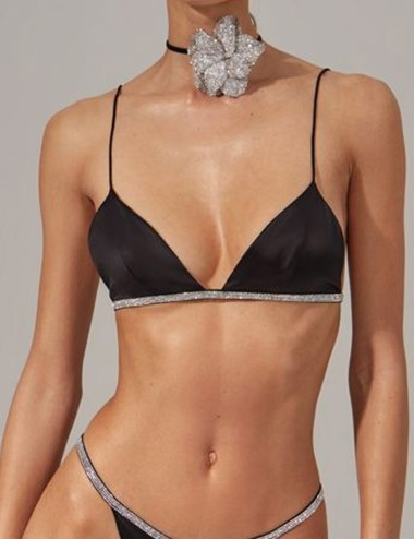 ROSIE SILK BRA NERO