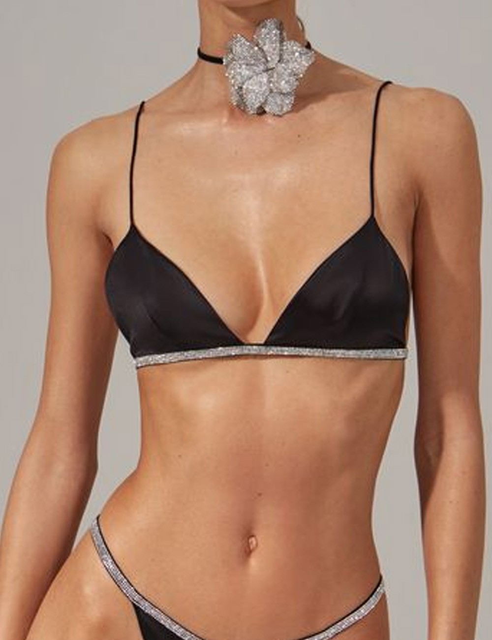 ROSIE SILK BRA BLACK