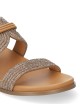 Ciabatta AZALEA a fasce con strass camel
