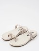 Infradito BALNE in pelle con applicazione gioiello taupe