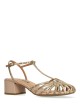 Sandalo basso a ragnetto con cinturino beige