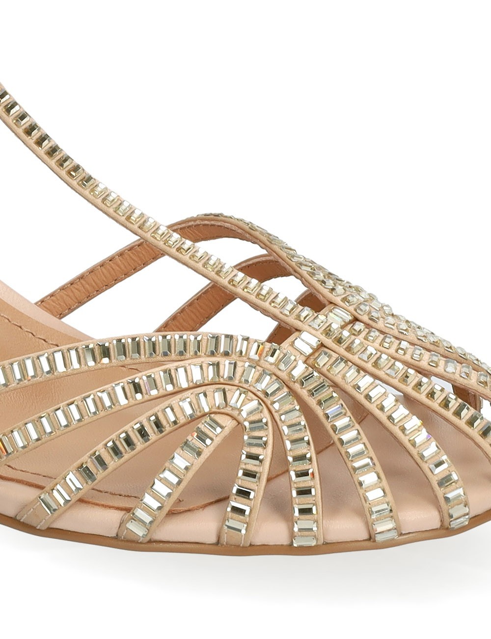 Sandalo basso a ragnetto con cinturino beige
