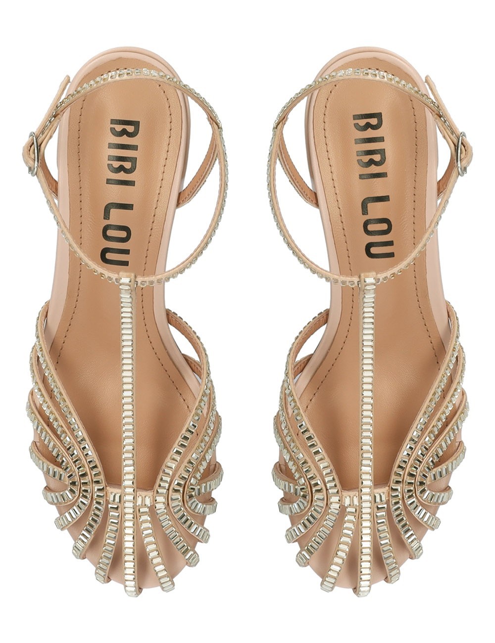 Sandalo basso a ragnetto con cinturino beige