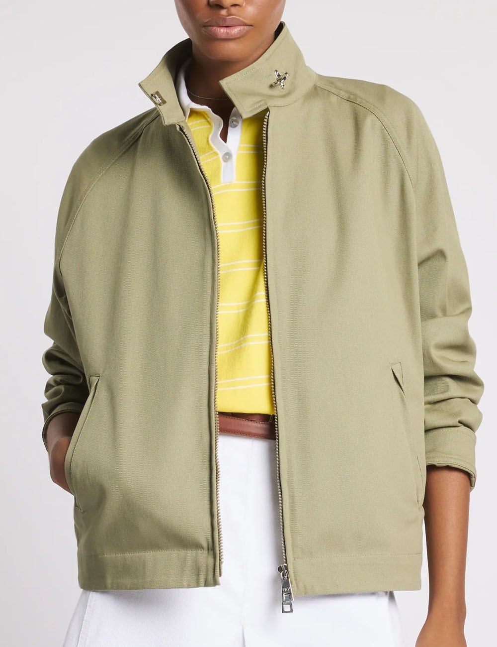 Bomber in Drill di Cotone verde