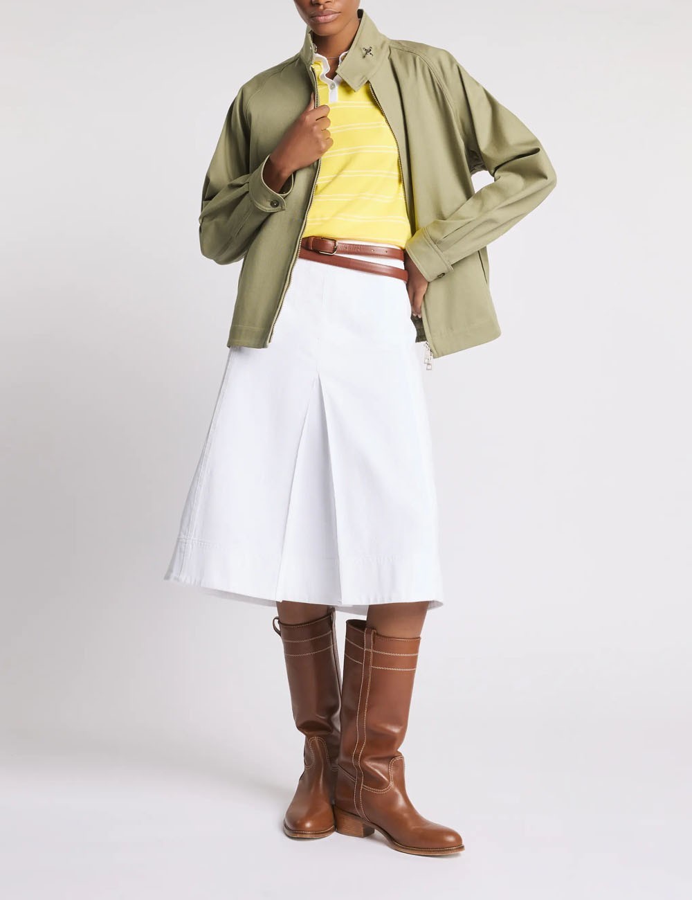 Bomber Jacket in Cotton Drill green