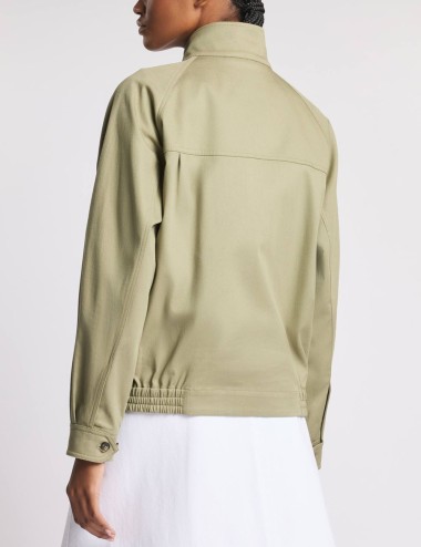 Bomber in Drill di Cotone verde
