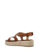 Sandalo espadrillas Lynne in pelle con plateau cuoio