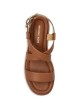 Sandalo espadrillas Lynne in pelle con plateau cuoio