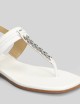 Sandalo infradito Marcia in pelle con decorazioni optic white