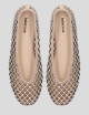 Ballerine LEONOR scamosciate traforate rete con strass nude