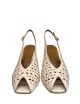 Slingback spuntata traforata in pelle burro