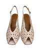 Slingback spuntata traforata in pelle burro