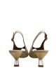 Slingback spuntata traforata burro
