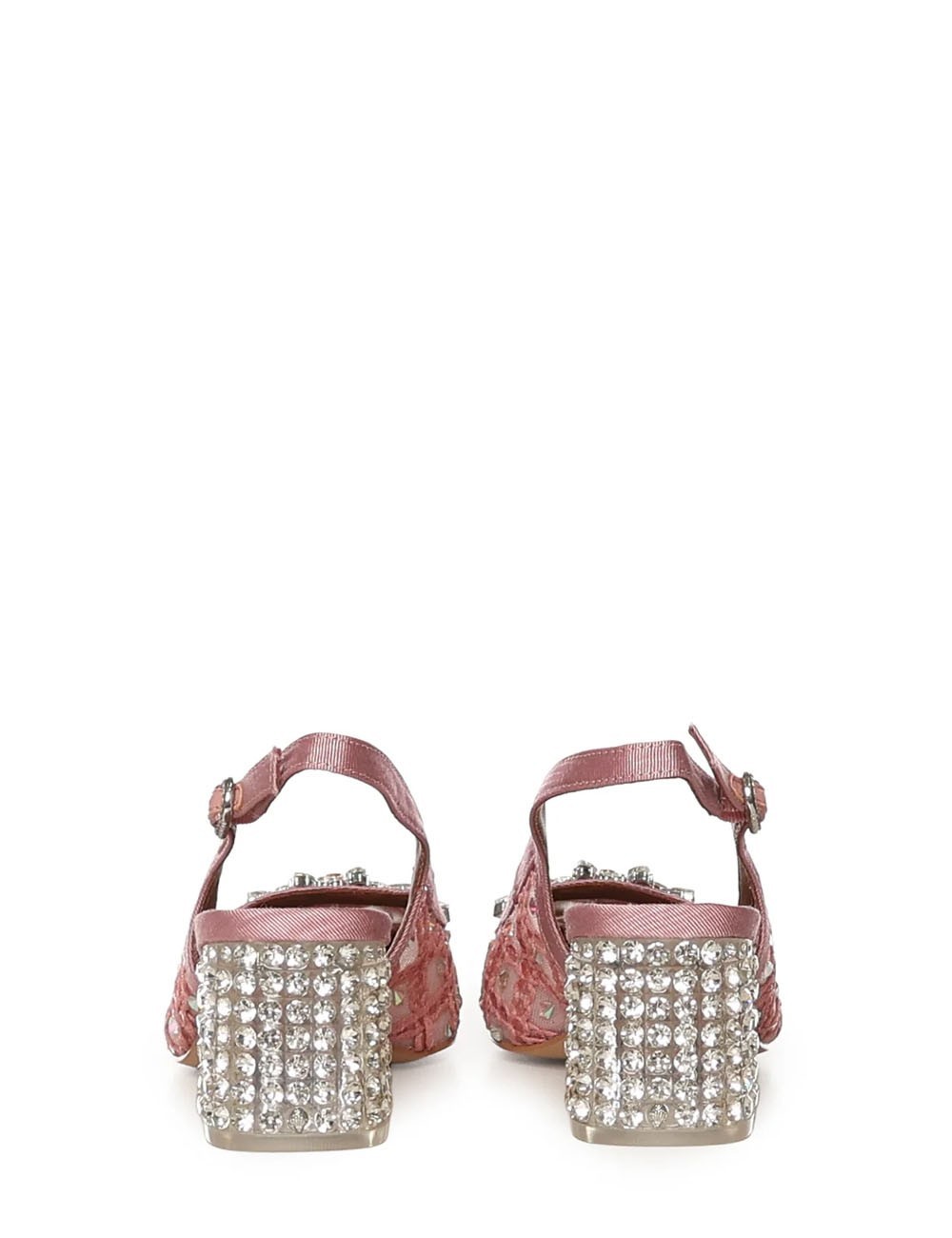 Slingback Chelsea in tessuto e applicazioni rosa