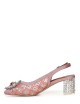 Slingback Chelsea in tessuto e applicazioni rosa