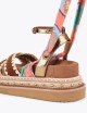 Sandalo basso ORSON in suede con foulard marrone