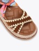 Sandalo basso ORSON in suede con foulard marrone