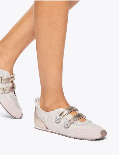 Sneakers Islington Mary Jane in pelle burro rosa