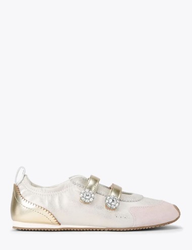 Sneakers Islington Mary Jane in pelle burro rosa