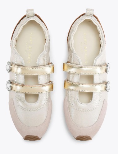 Sneakers Islington Mary Jane in pelle burro rosa