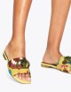 Sandalo basso Chelsea in raso giallo