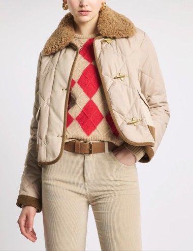 Diamond-quilted 3 Ganci in technical fabric