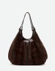 Shoulder bag DUA in suede espresso