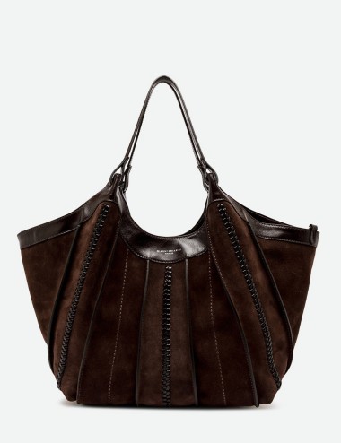 Borsa a spalla DUA scamosciata espresso