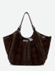 Shoulder bag DUA in suede espresso