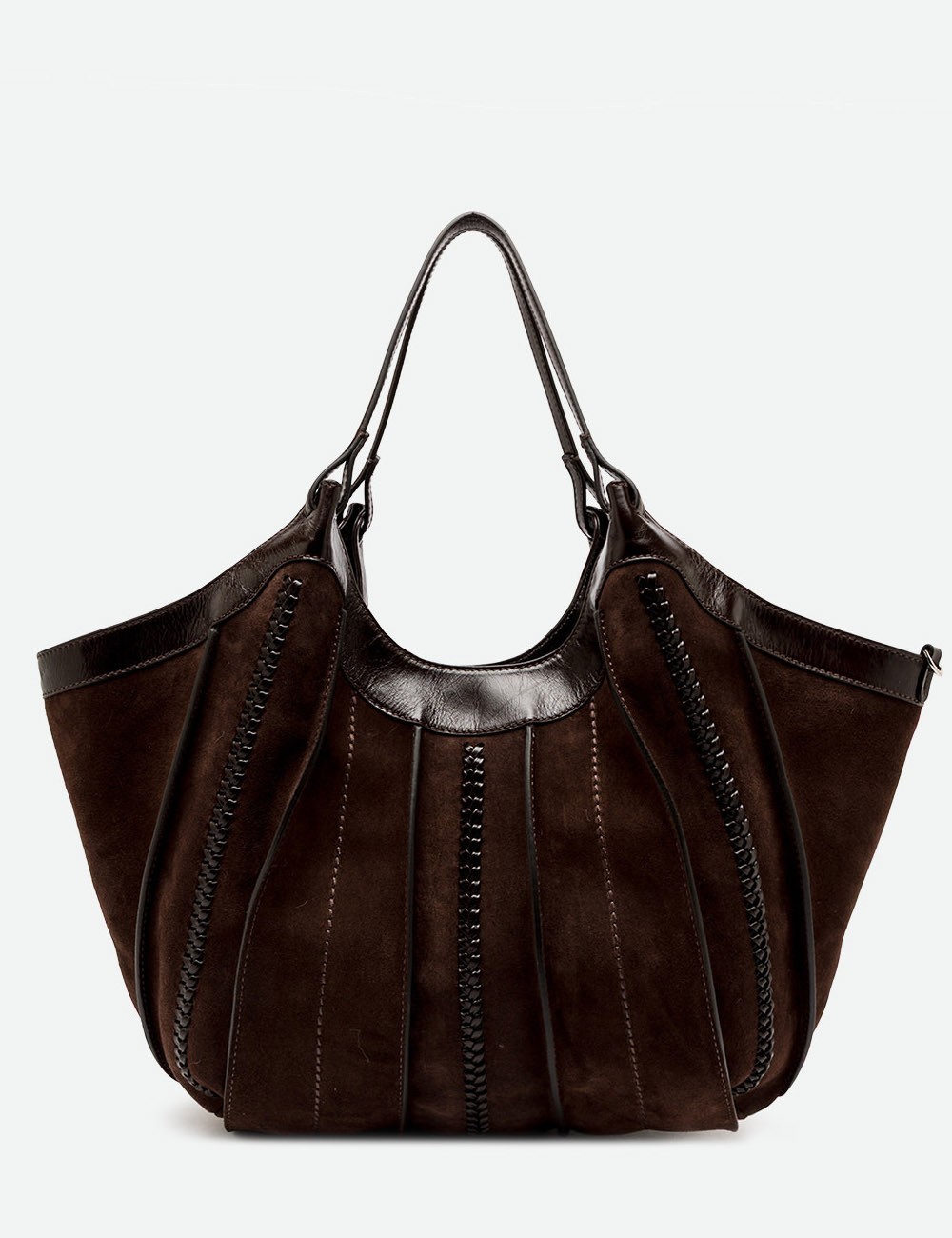 Borsa a spalla DUA scamosciata espresso