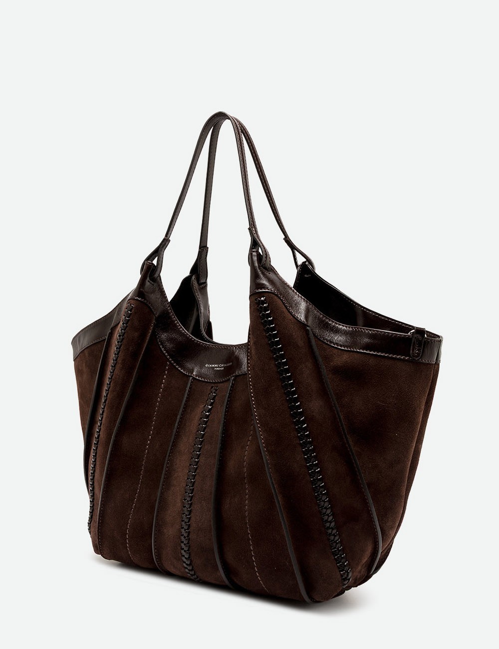 Borsa a spalla DUA scamosciata espresso