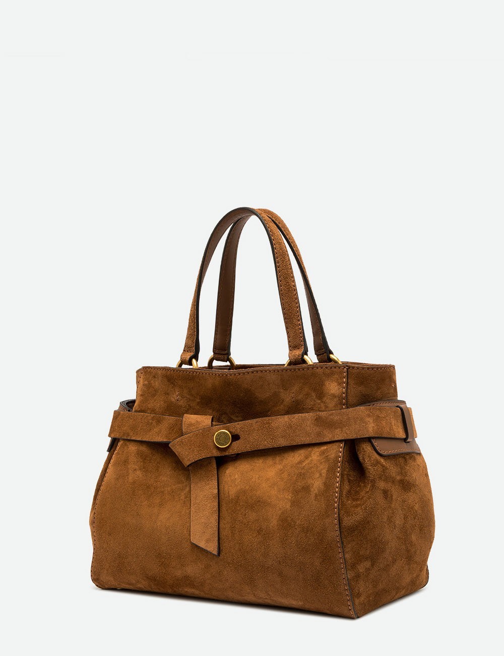 Hand bag MIRANDA in suede cognac