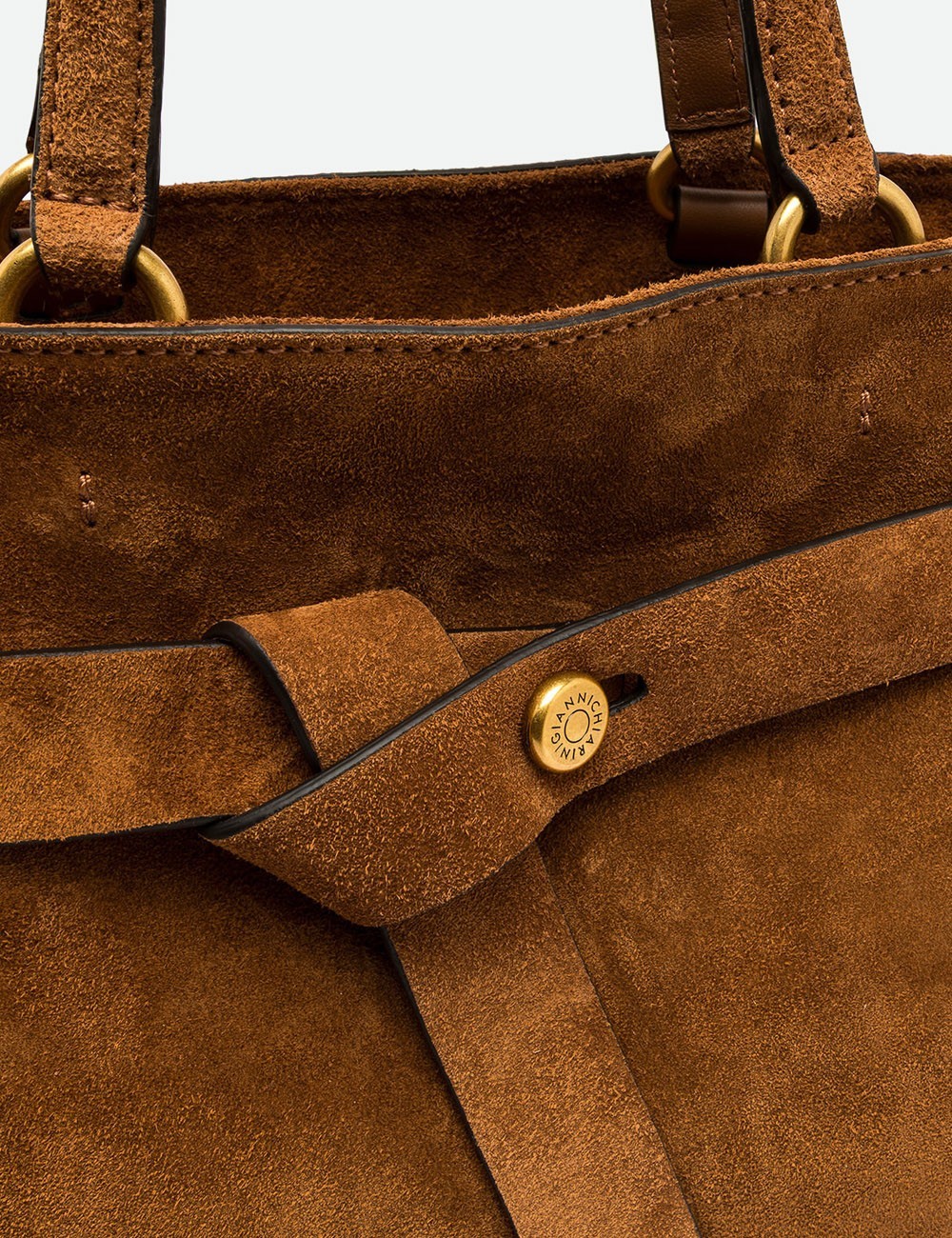 Hand bag MIRANDA in suede cognac