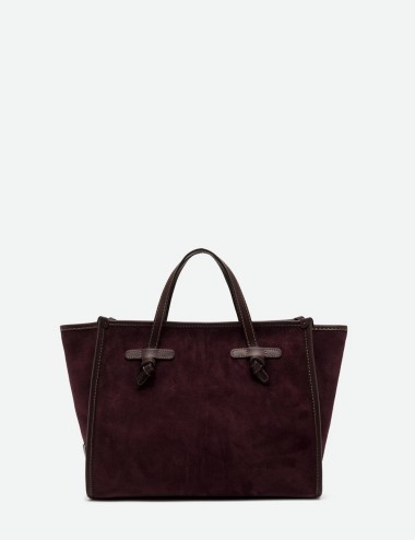 Borsa a mano MISS MARCELLA 32 in pelle scamosciata AMARONE