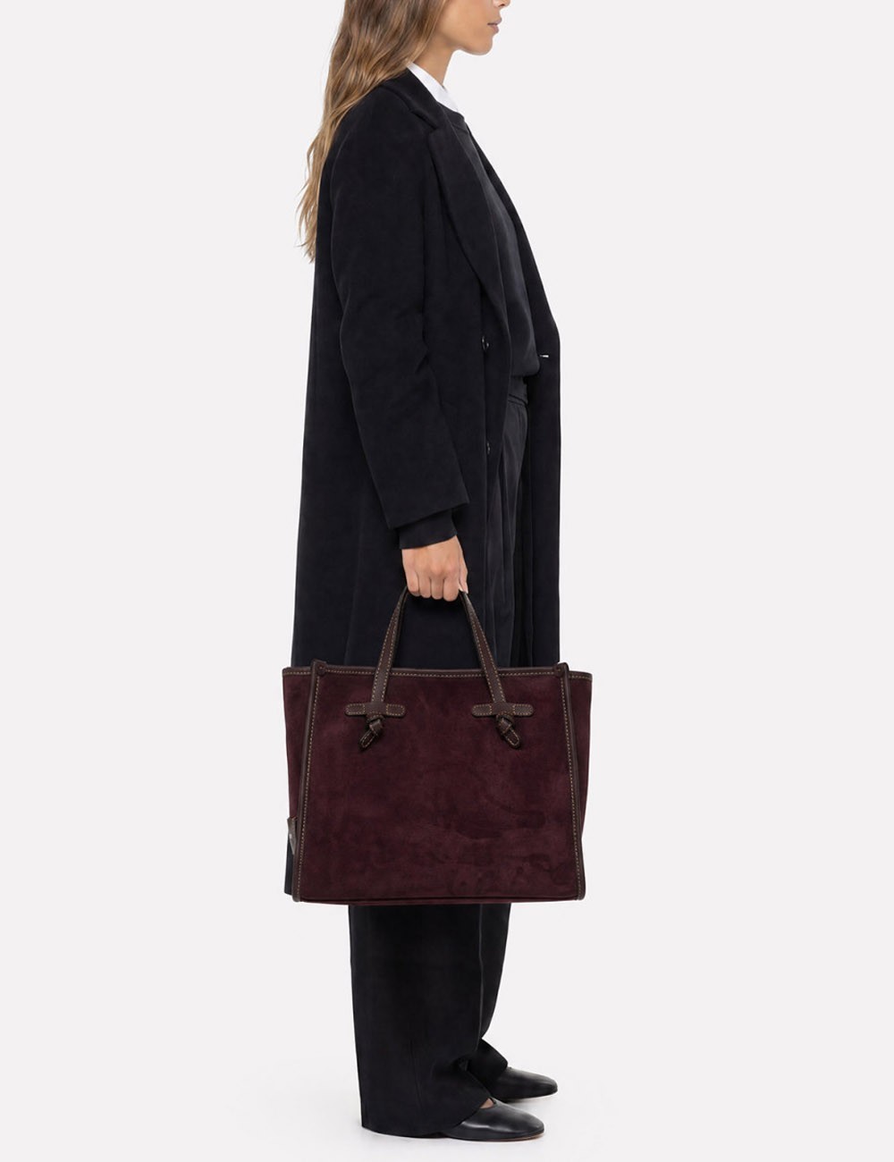 Handbag MISS MARCELLA 32 in suede AMARONE