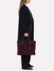 Borsa a mano MISS MARCELLA 32 in pelle scamosciata AMARONE