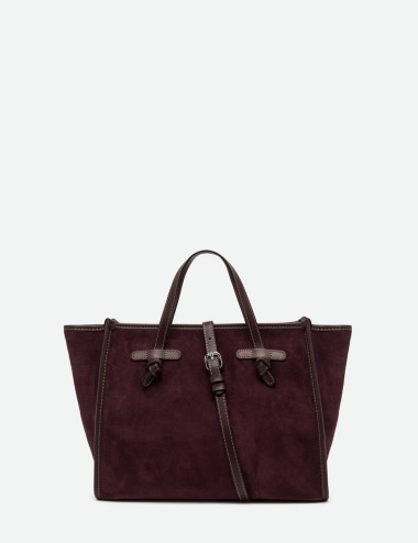 Borsa a mano MISS MARCELLA 32 in pelle scamosciata AMARONE