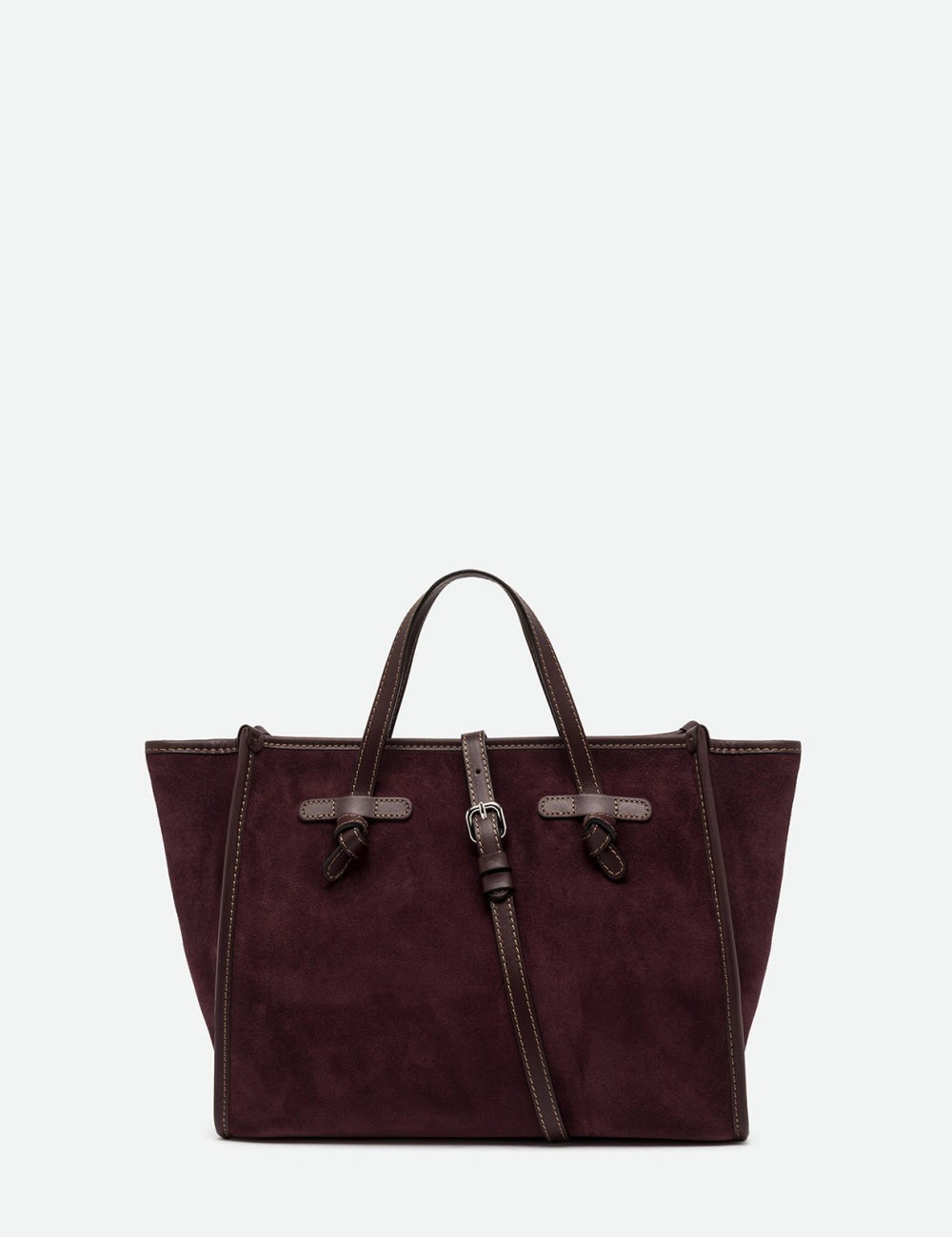 Borsa a mano MISS MARCELLA 32 in pelle scamosciata AMARONE